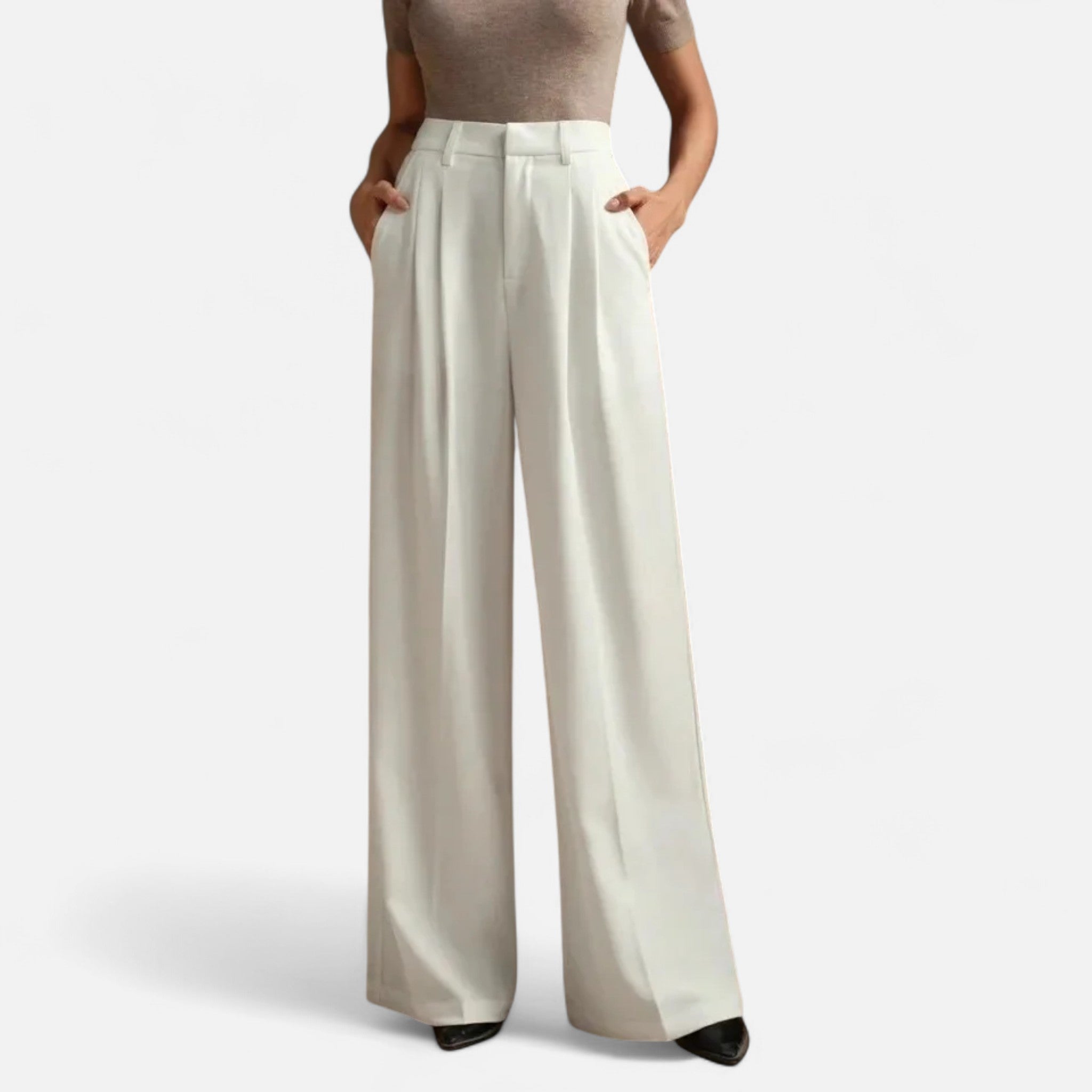 Montenza | Women’s High-Waist Wide Leg Trousers – Tailored Grace