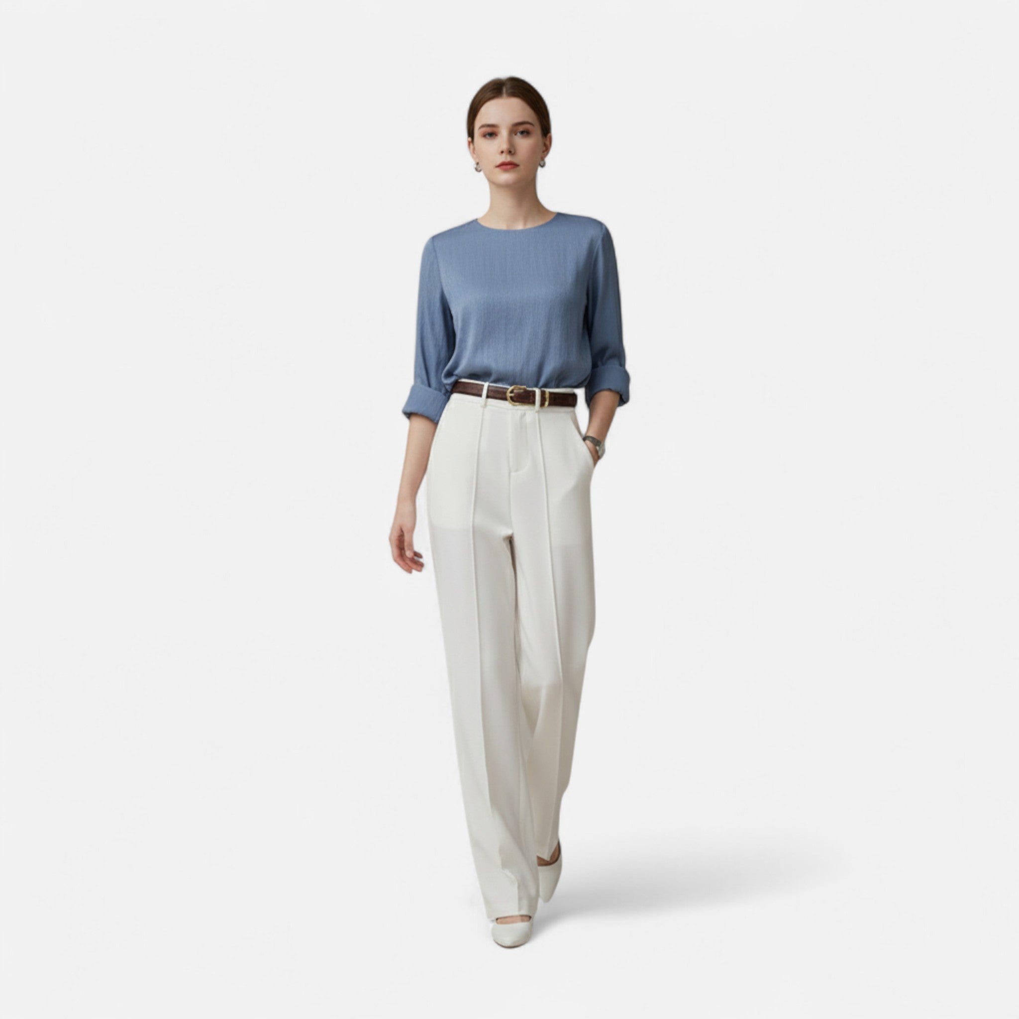 Montenza | Women’s High-Waist Straight Trousers – Tailored Sophistication