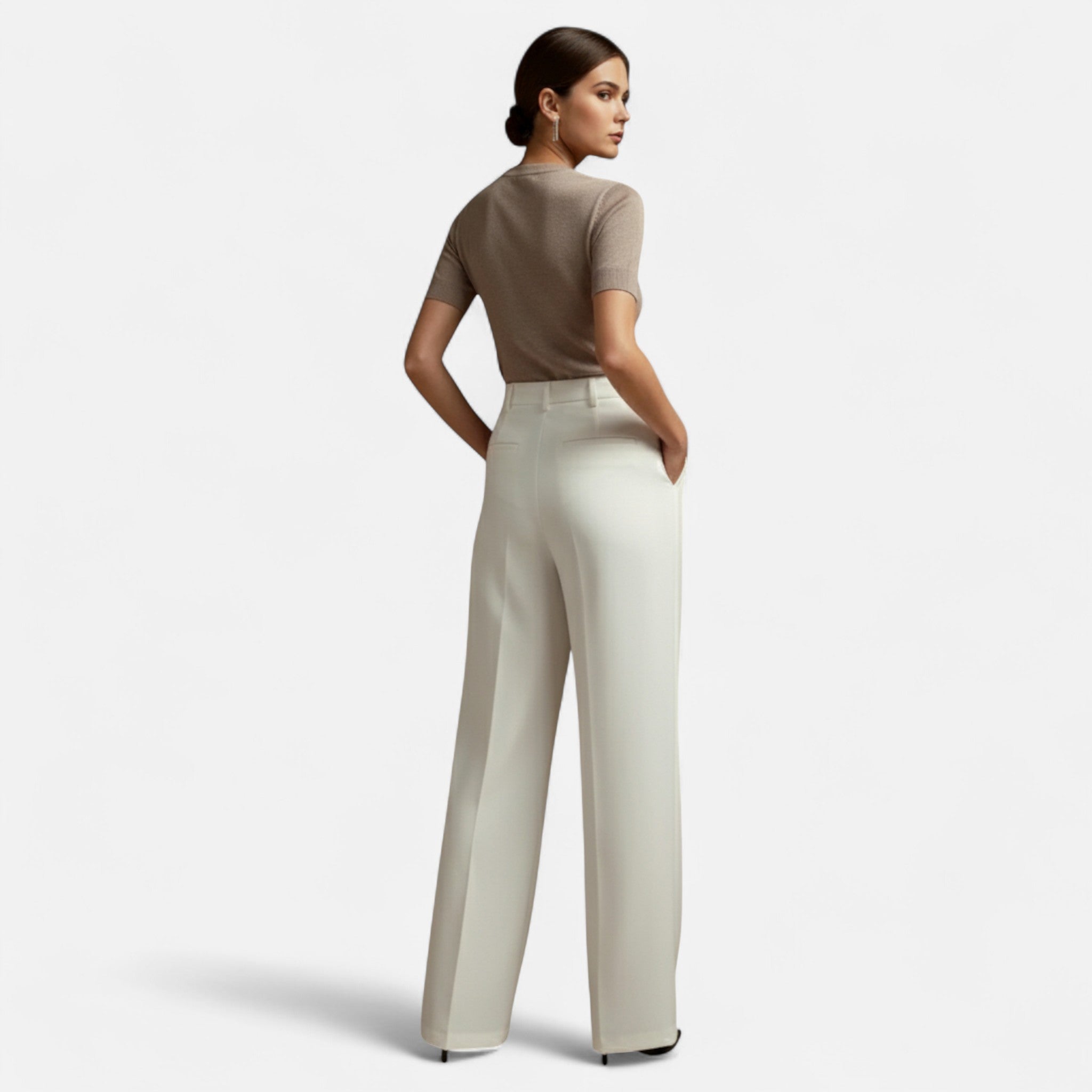 Montenza | Women’s High-Waist Wide Leg Trousers – Tailored Grace
