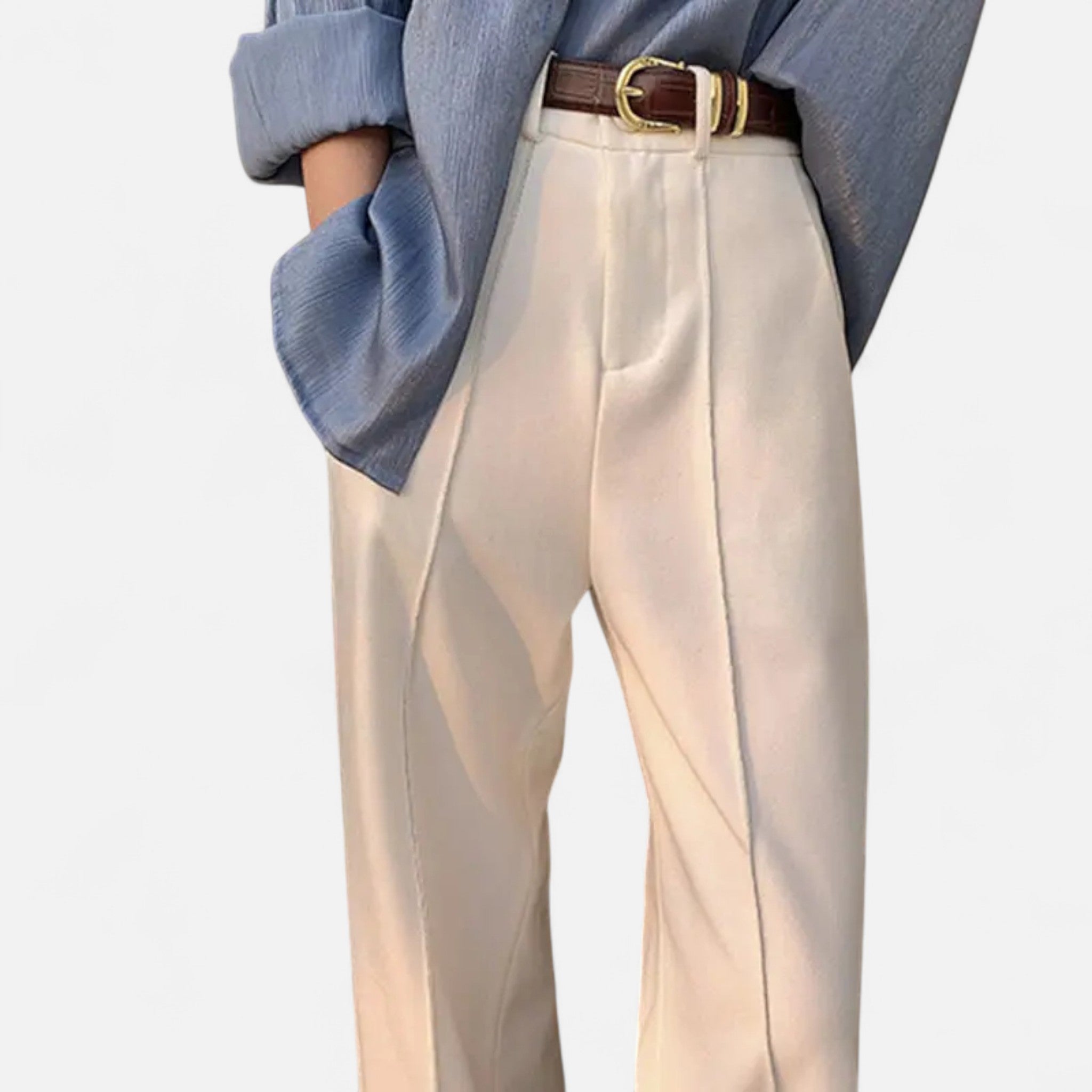 Montenza | Women’s High-Waist Straight Trousers – Tailored Sophistication