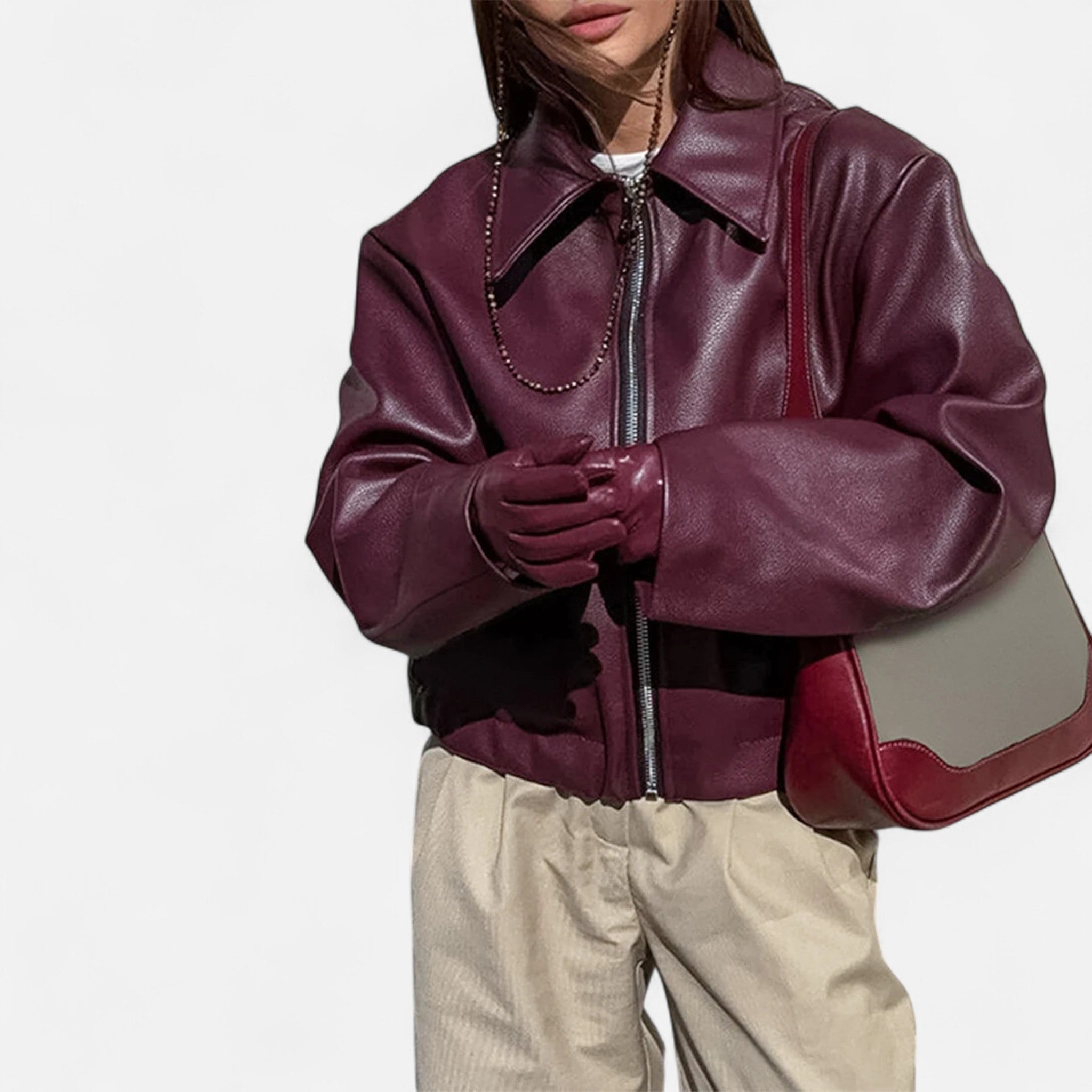 Montenza | Women’s Wide-Cut Leather Jacket