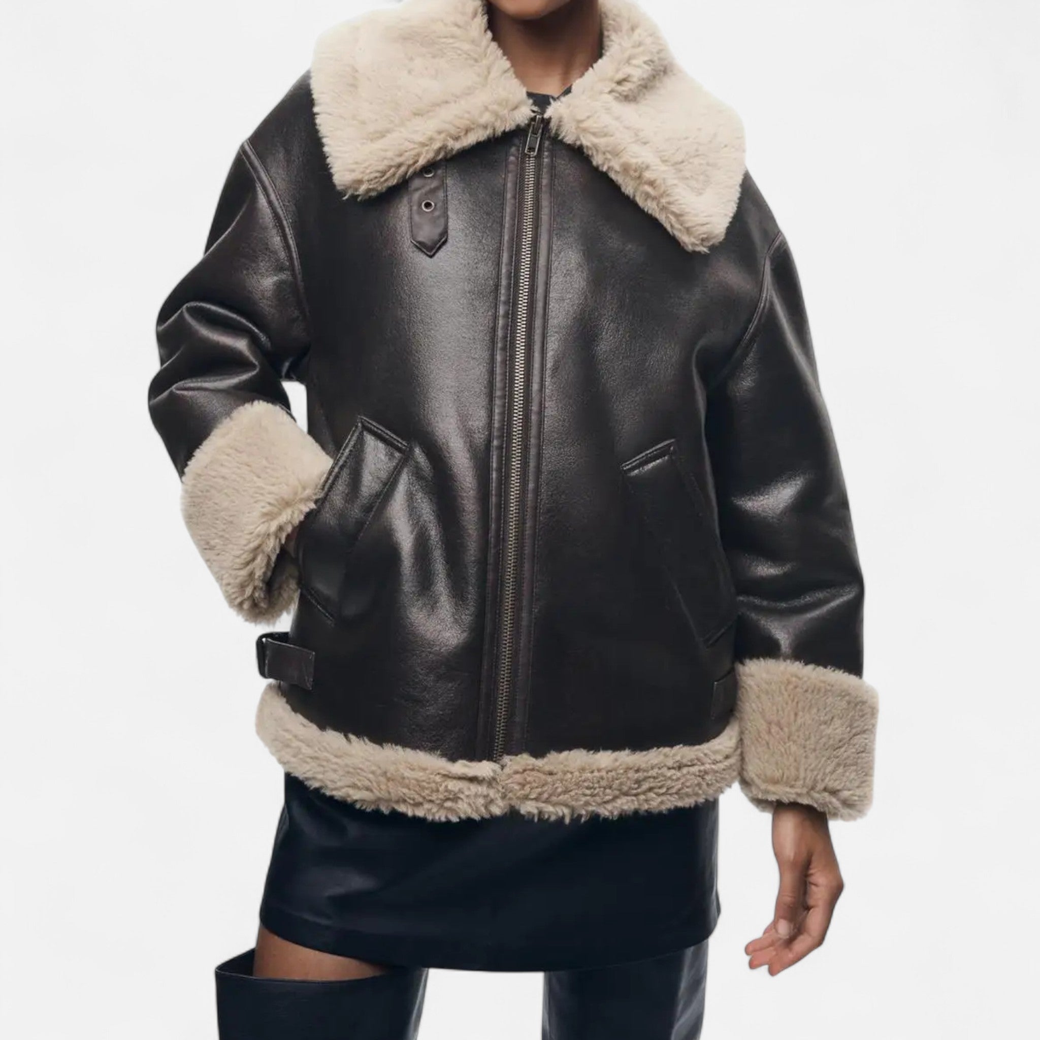 Montenza | Women’s Double-Faced Wool Leather Jacket – Winter Luxe Edition