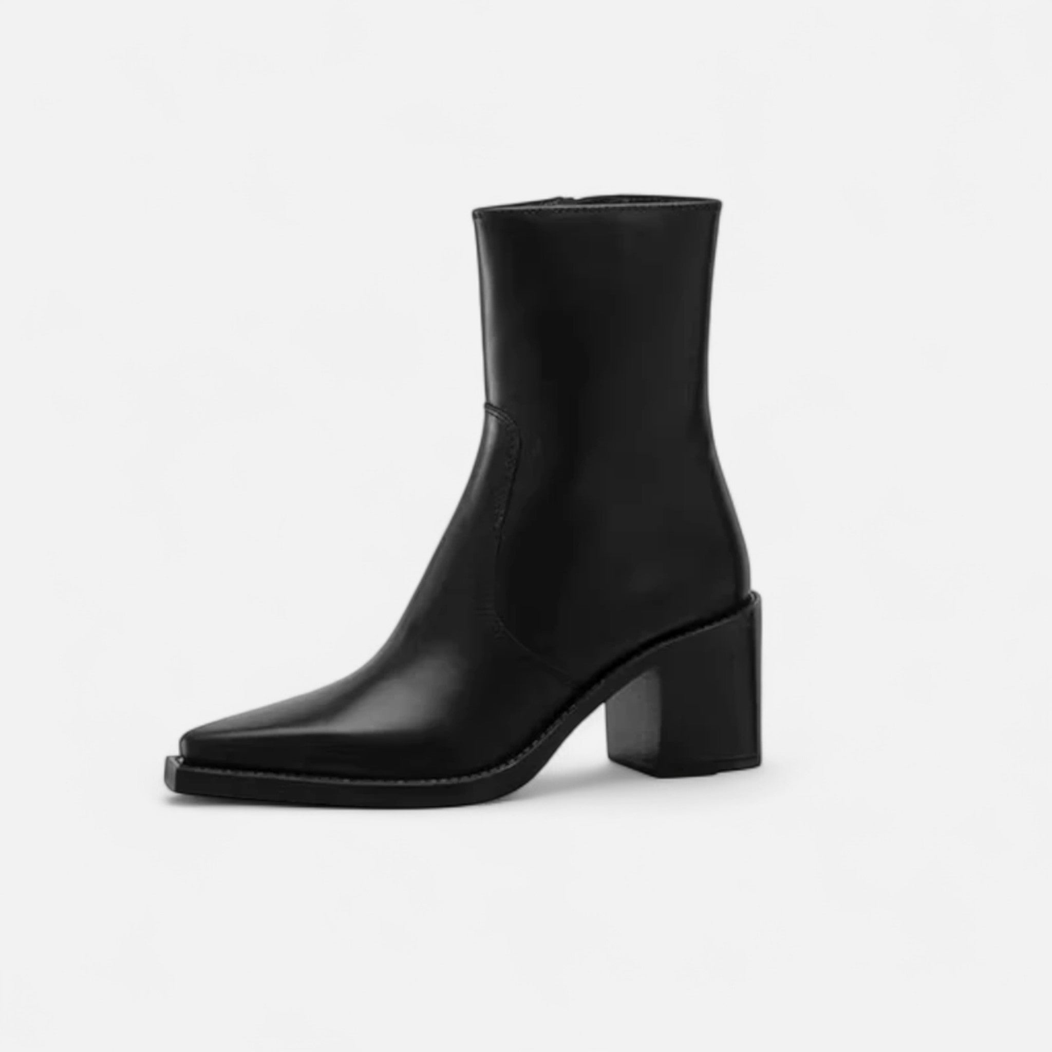 Montenza | Women’s High-Heeled Leather Ankle Boots – Sculpted Elegance