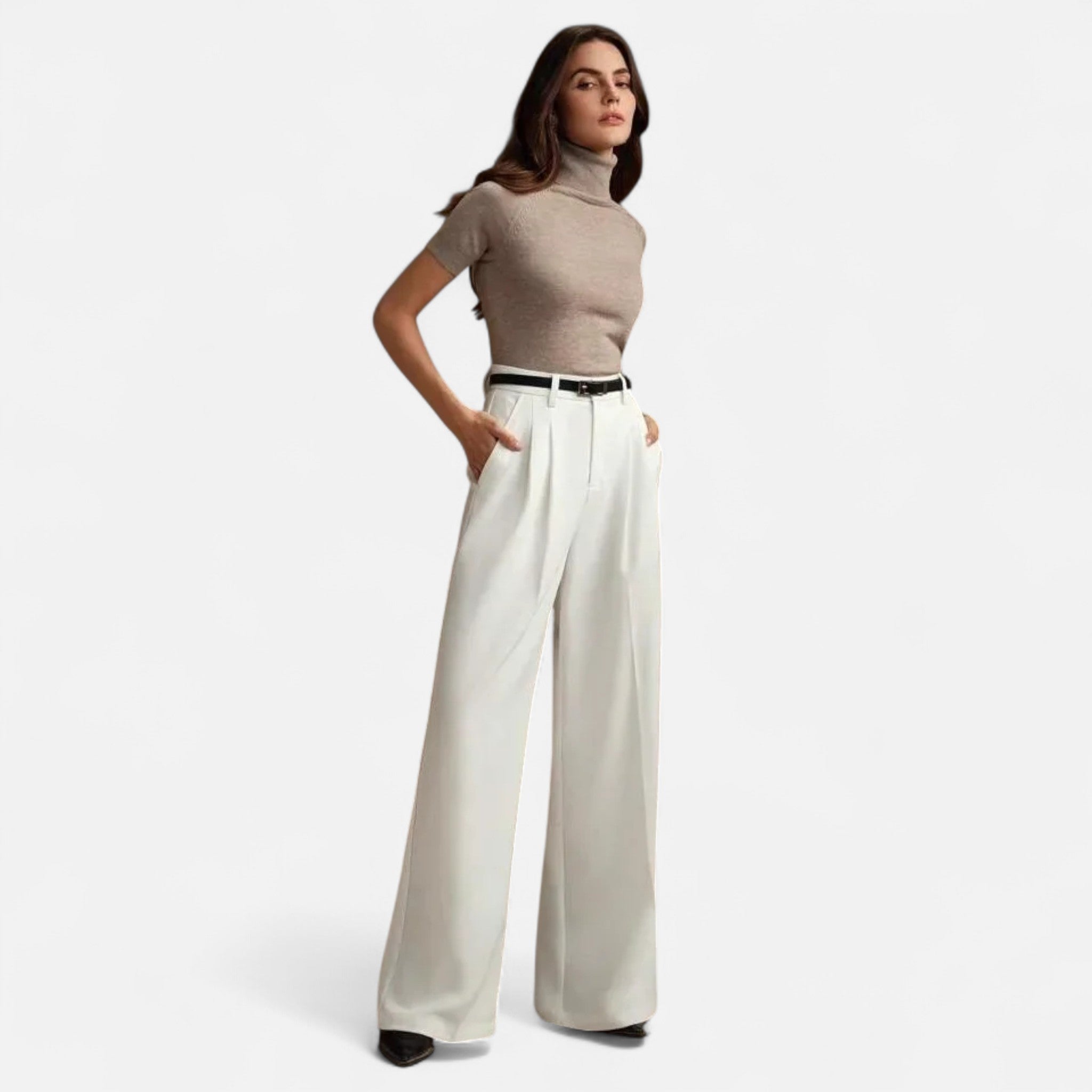 Montenza | Women’s High-Waist Wide Leg Trousers – Tailored Grace