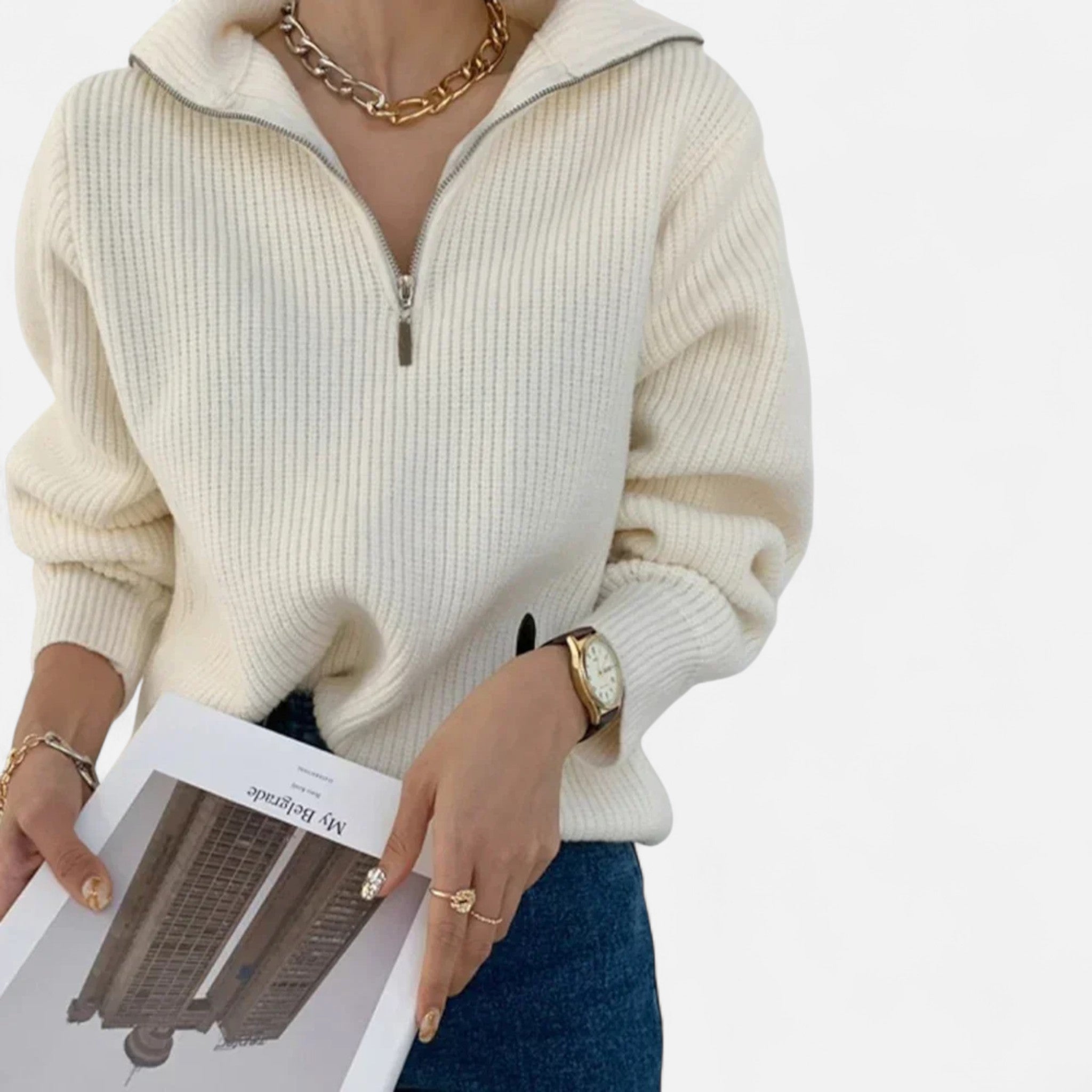 Montenza | Women’s Thick Knit Half-Zip – Effortless Comfort