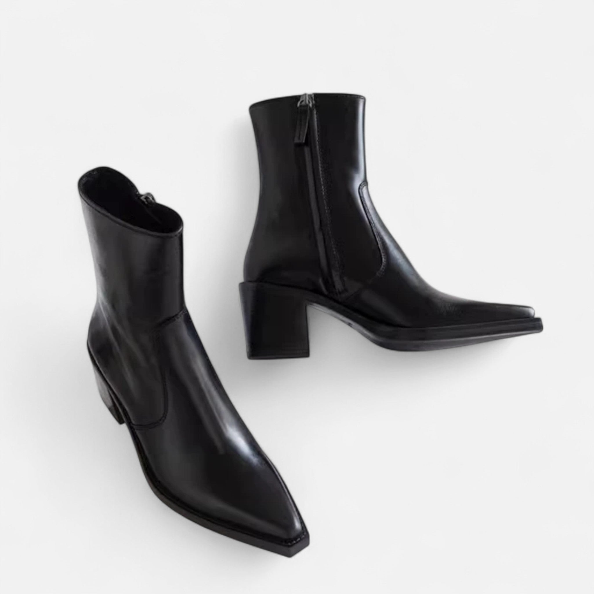 Montenza | Women’s High-Heeled Leather Ankle Boots – Sculpted Elegance