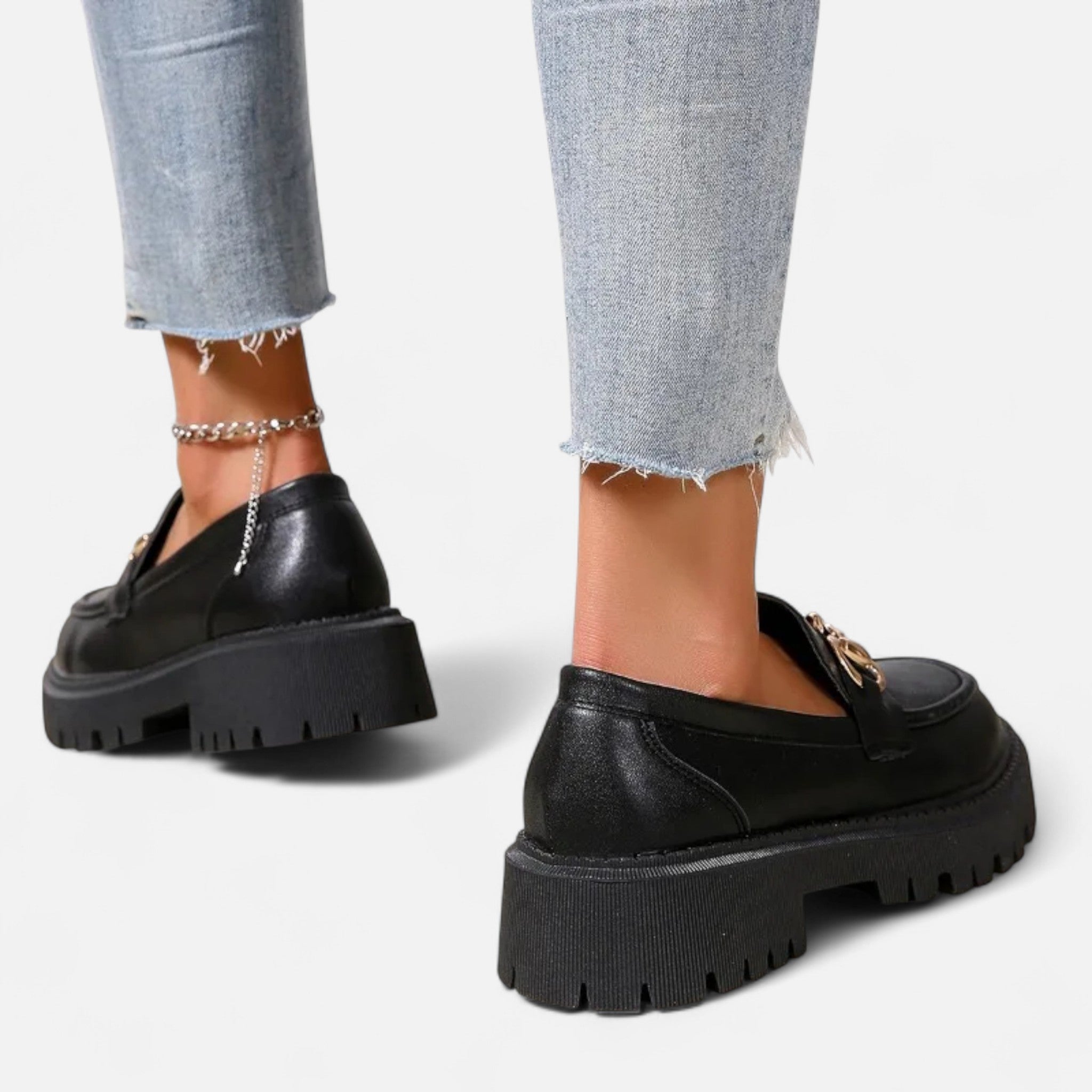 Montenza | Women’s Thick-Heel Loafers – Vintage Preppy Elegance