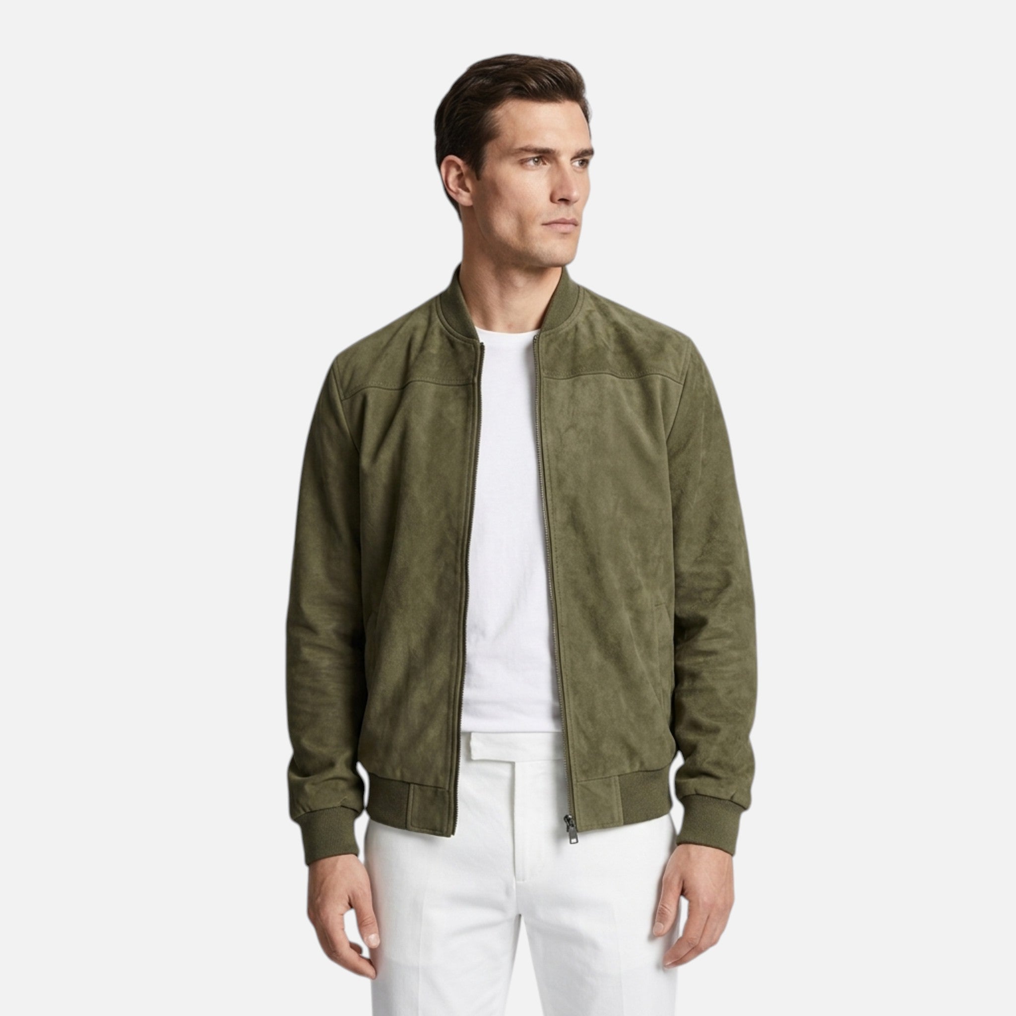 Montenza | Mens Suede Zipper Cardigan Jacket
