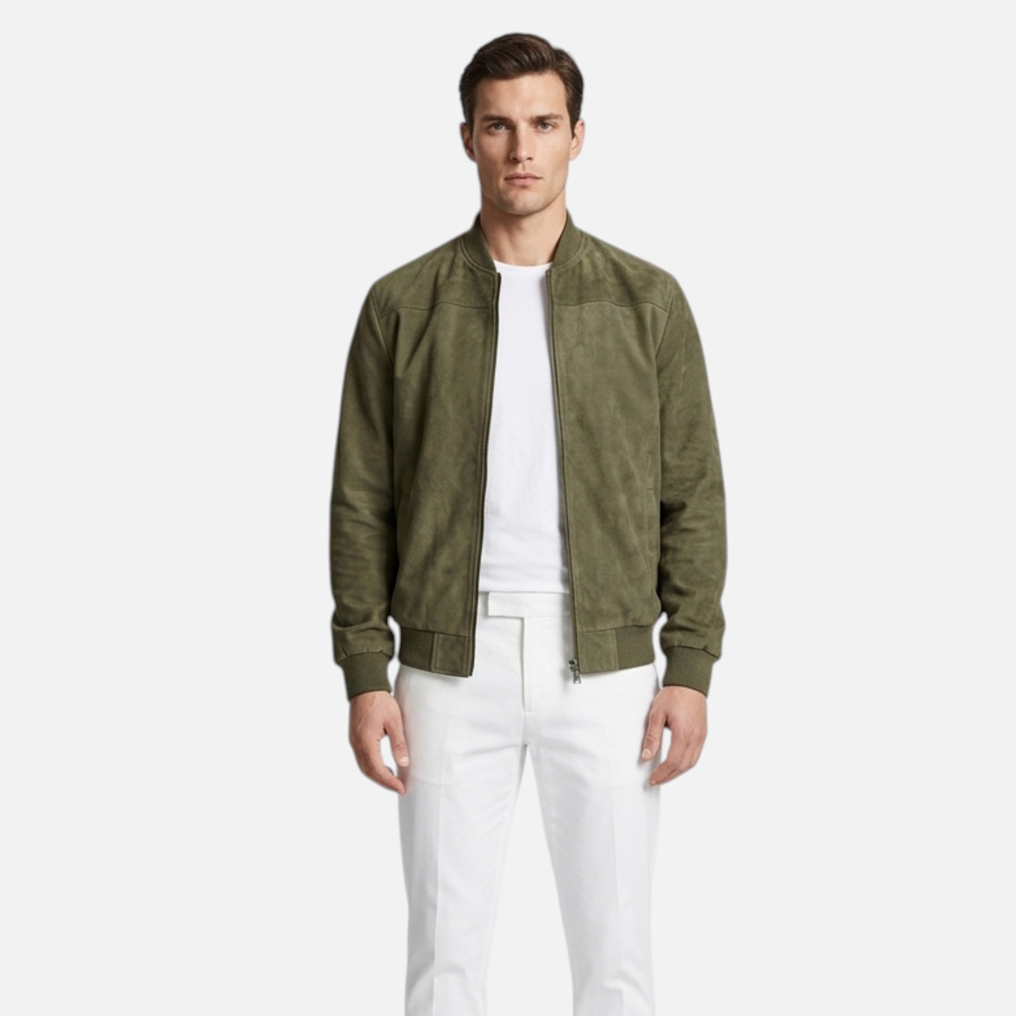 Montenza | Mens Suede Zipper Cardigan Jacket