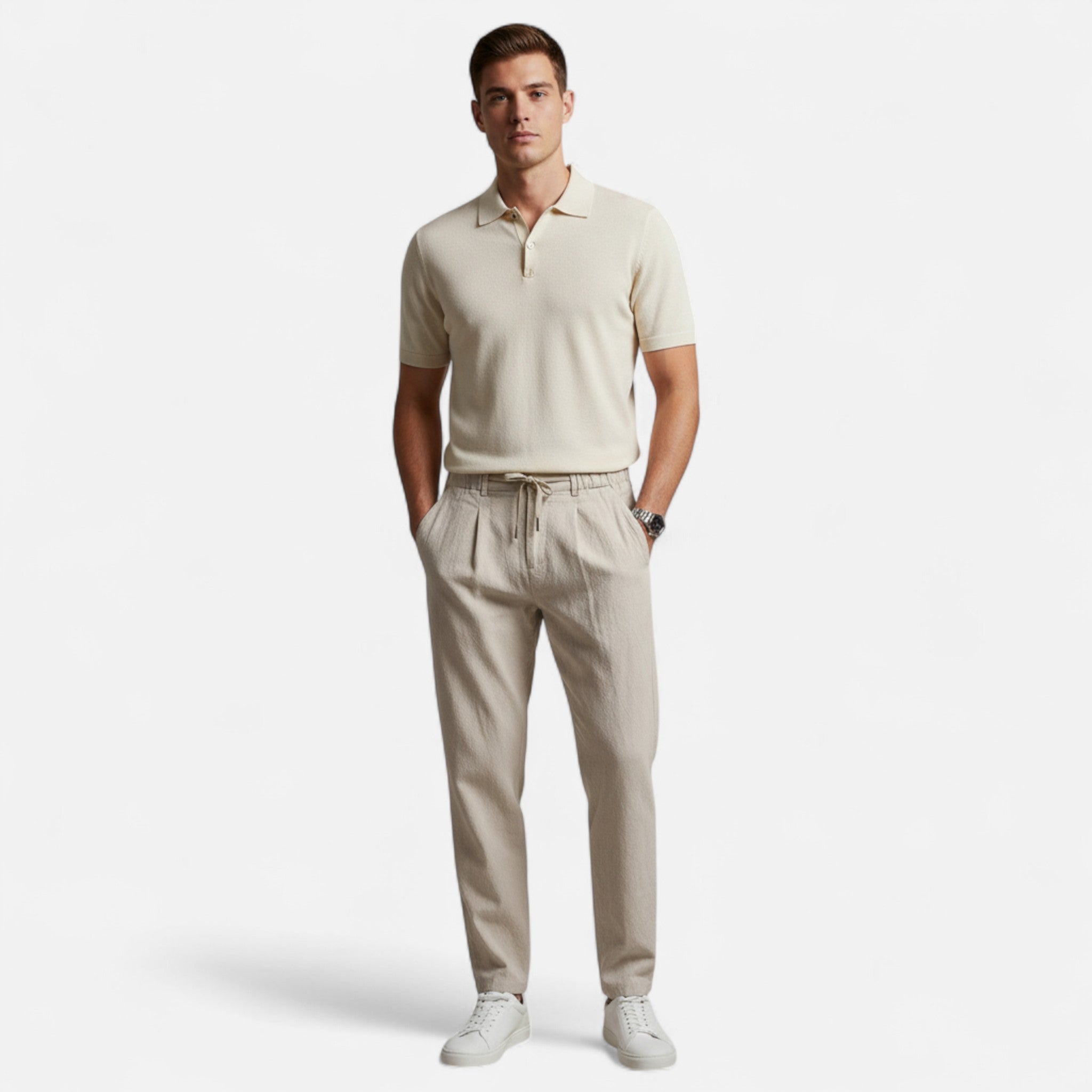 Montenza | Men’s Linen Blend Trousers – Riviera Heritage Fit
