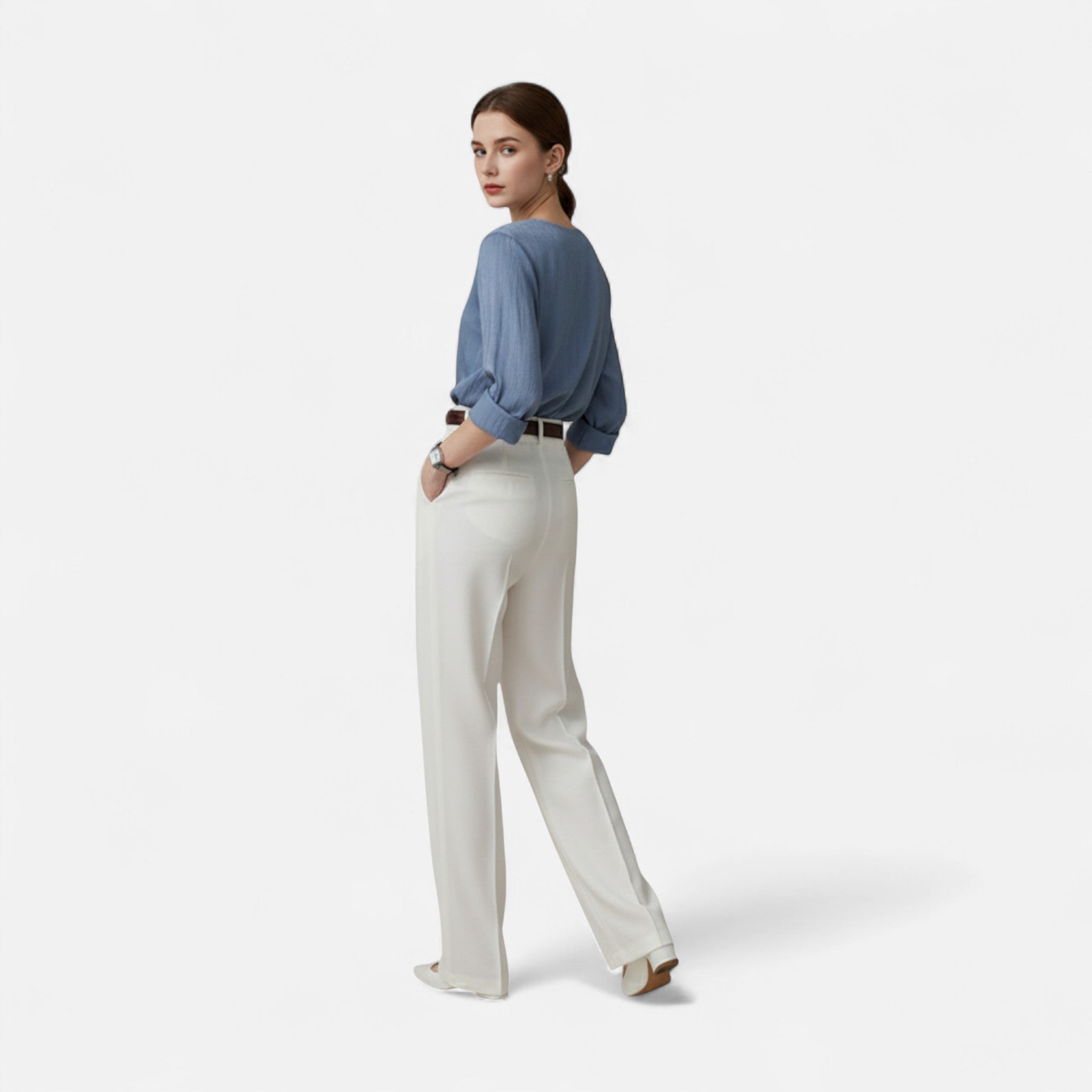 Montenza | Women’s High-Waist Straight Trousers – Tailored Sophistication